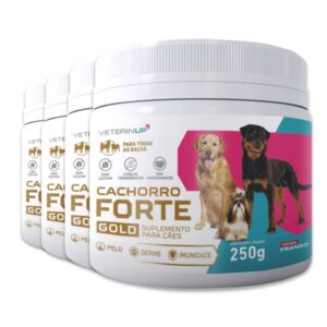 4 Potes Suplemento Cachorro Forte Gold 250g Cada