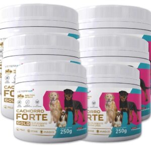 6 Potes Suplemento Cachorro Forte Gold 250g Cada