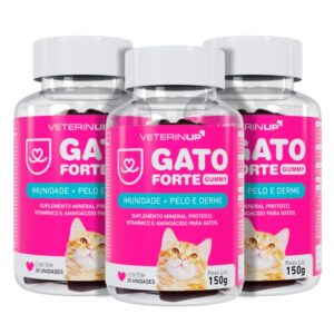 Suplemento Gato Forte Gummy 3 Potes 30 Gomas Cada