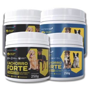 Suplemento Cachorro Forte 2 Premium + 2 Pelo E Derme 250g Cada